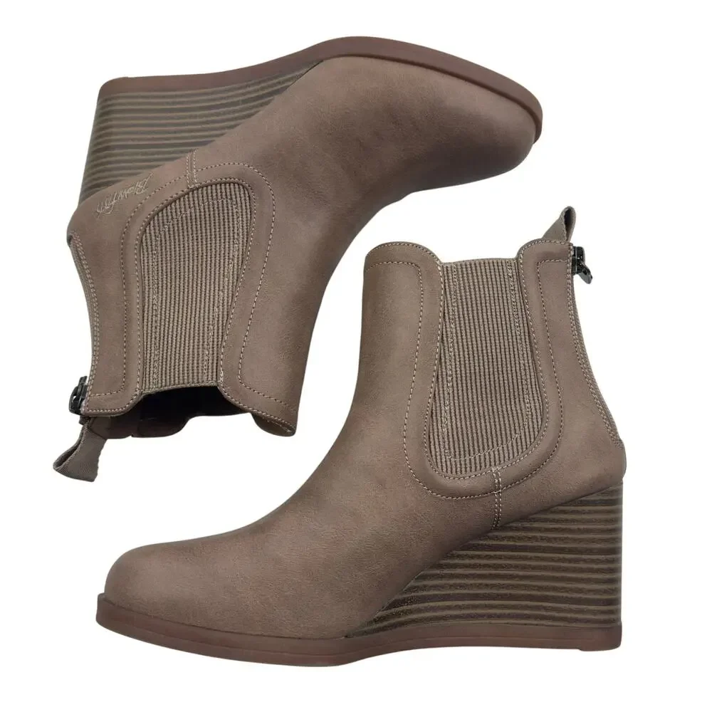 Blowfish Malibu Praline Vegan Faux Leather Wide Chelsea Boots Women's Size 6.5